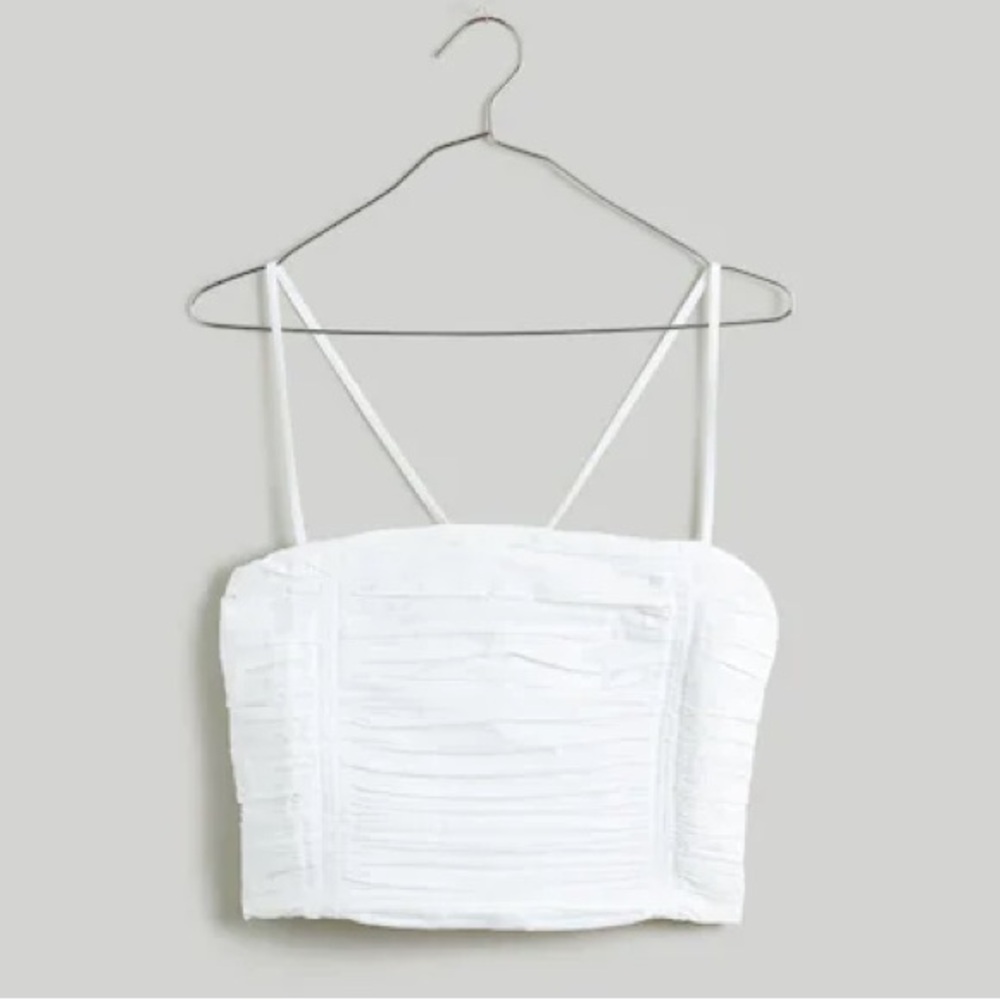NWT Madewell Poplin Crop Tube Top in Eyelet White